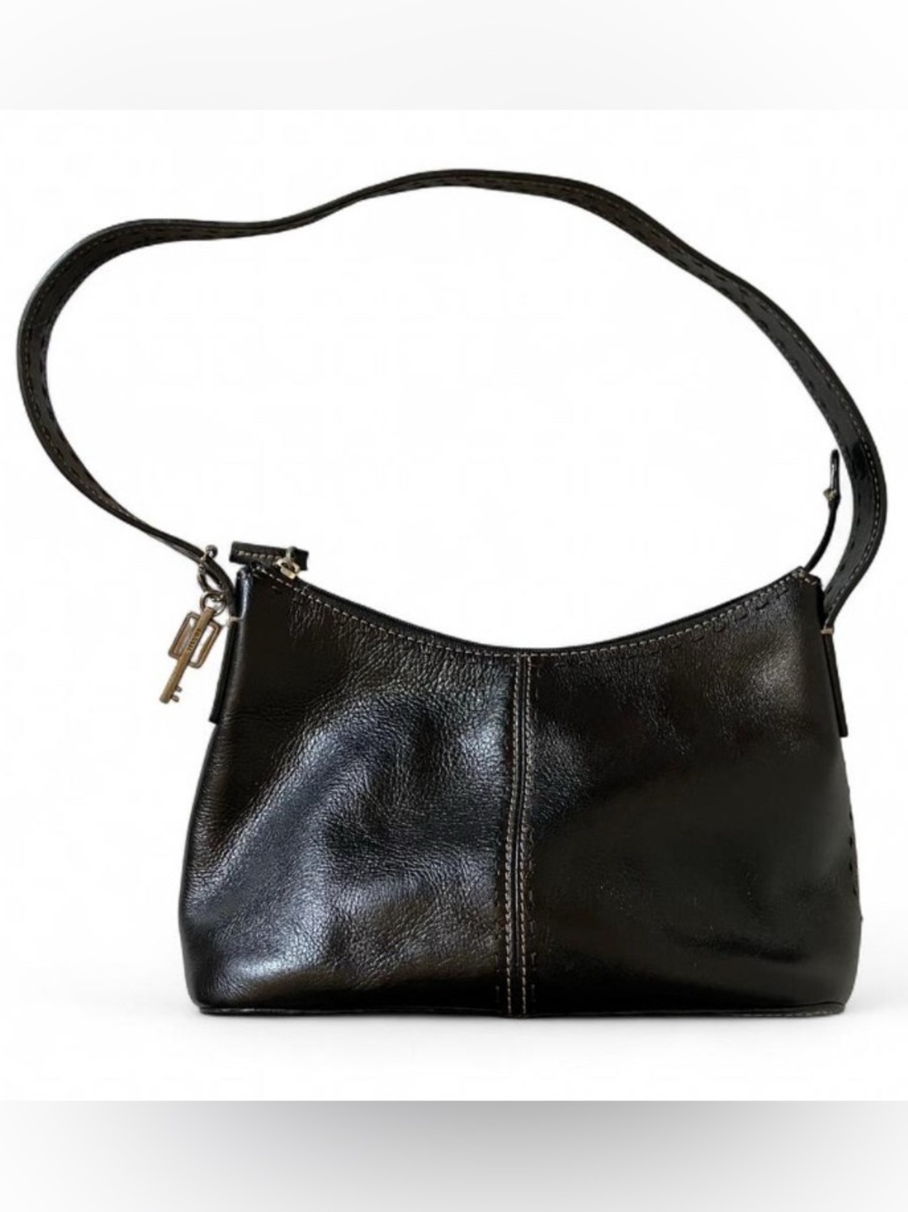Fossil Vintage Y2K Small Black Leather Shoulder bag